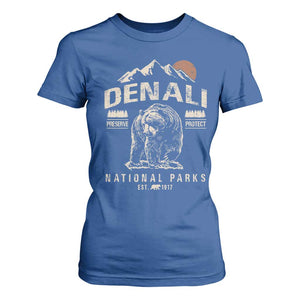 Denali National Park T Shirt For Women Alaska Mountain Mountain Camping Hiking Mountaineering TS10 Royal Blue Print Your Wear
