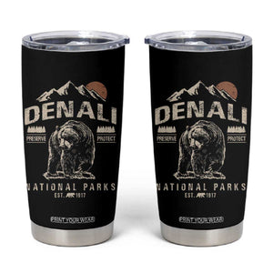 Denali National Park Tumbler Cup Alaska Mountain Mountain Camping Hiking Mountaineering TS10 Black Print Your Wear