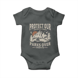 Protect Our National Parks Baby Onesie Camping Hiking TS10 Dark Heather Print Your Wear