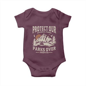 Protect Our National Parks Baby Onesie Camping Hiking TS10 Maroon Print Your Wear