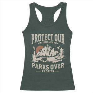 Protect Our National Parks Racerback Tank Top Camping Hiking TS10 Dark Forest Green Print Your Wear