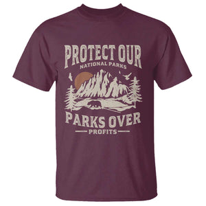 Protect Our National Parks T Shirt Camping Hiking TS10 Maroon Print Your Wear