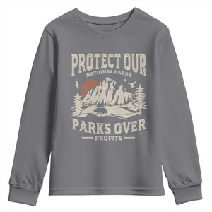 Protect Our National Parks Youth Sweatshirt Camping Hiking TS10 Charcoal Print Your Wear