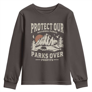Protect Our National Parks Youth Sweatshirt Camping Hiking TS10 Dark Chocolate Print Your Wear