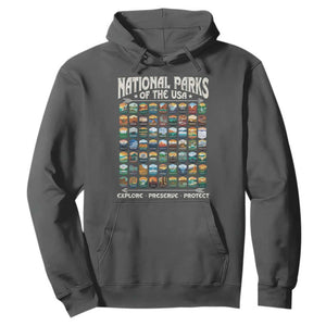 Protect Our National Parks Hoodie 63 Parks Over Profits Camping Hiking Sunrise Pine Tree TS10 Dark Heather Print Your Wear