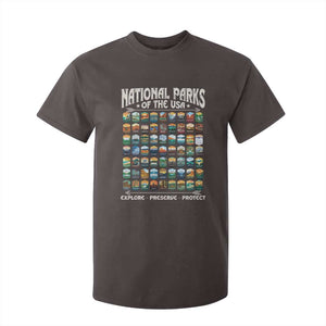 Protect Our National Parks T Shirt For Kid 63 Parks Over Profits Camping Hiking Sunrise Pine Tree TS10 Dark Chocolate Print Your Wear