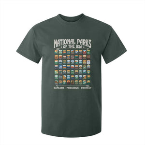 Protect Our National Parks T Shirt For Kid 63 Parks Over Profits Camping Hiking Sunrise Pine Tree TS10 Dark Forest Green Print Your Wear