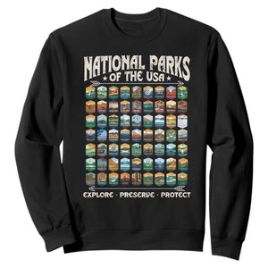 Protect Our National Parks Sweatshirt 63 Parks Over Profits Camping Hiking Sunrise Pine Tree TS10 Black Print Your Wear