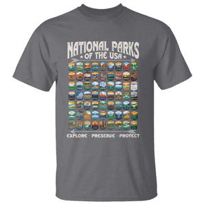 Protect Our National Parks T Shirt 63 Parks Over Profits Camping Hiking Sunrise Pine Tree TS10 Charcoal Print Your Wear