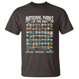Protect Our National Parks T Shirt 63 Parks Over Profits Camping Hiking Sunrise Pine Tree TS10 Dark Chocolate Print Your Wear