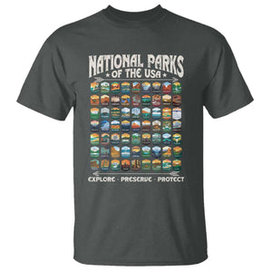 Protect Our National Parks T Shirt 63 Parks Over Profits Camping Hiking Sunrise Pine Tree TS10 Dark Heather Print Your Wear