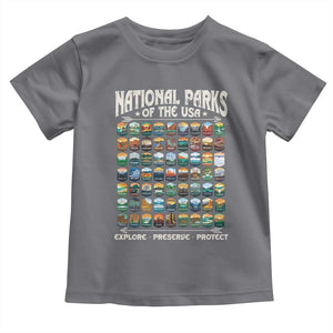 Protect Our National Parks Toddler T Shirt 63 Parks Over Profits Camping Hiking Sunrise Pine Tree TS10 Charcoal Print Your Wear
