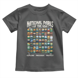 Protect Our National Parks Toddler T Shirt 63 Parks Over Profits Camping Hiking Sunrise Pine Tree TS10 Dark Heather Print Your Wear