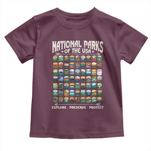 Protect Our National Parks Toddler T Shirt 63 Parks Over Profits Camping Hiking Sunrise Pine Tree TS10 Maroon Print Your Wear