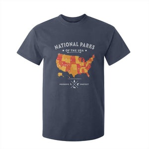 Protect Our National Parks T Shirt For Kid Of The Usa Map NPS TS10 Navy Print Your Wear