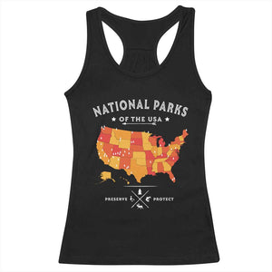 Protect Our National Parks Racerback Tank Top Of The Usa Map NPS TS10 Black Print Your Wear