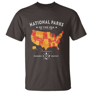 Protect Our National Parks T Shirt Of The Usa Map NPS TS10 Dark Chocolate Print Your Wear