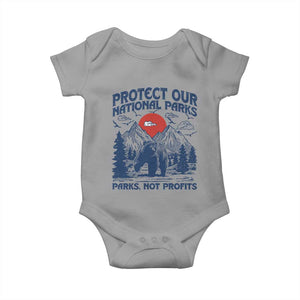 Protect Our National Parks Baby Onesie Parks Not Profits Wildlife Forestcore TS10 Sport Gray Print Your Wear