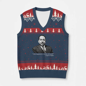 Langston Hughes V-Neck Knit Sweater Vest A Dream Deferred Juneteenth Black History Civil Right TS10 Navy Red Print Your Wear