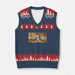 Juneteenth Emancipation Proclamation End of Slavery V-Neck Knit Sweater Vest Black Freedom History TS10 Navy Red Print Your Wear