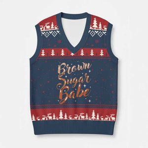 Brown Sugar Babe V-Neck Knit Sweater Vest Proud Woman Melanin Pride Black Girl TS10 Navy Red Print Your Wear