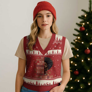 I'm The Storm Black Women V-Neck Knit Sweater Vest Juneteenth Black History Melanin TS10 Red Beige Print Your Wear