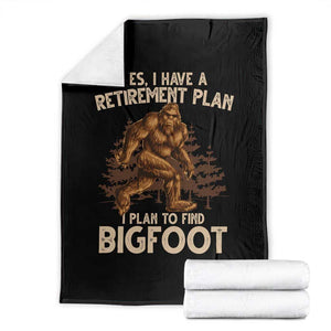 Bigfoot Retirement Plan Throw Blanket Funny Saying Sasquatch Research TS10 Black Print Your Wear