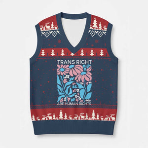 Trans Rights V-Neck Knit Sweater Vest Protect Trans Social Justice LGBT TS10 Navy Red Print Your Wear