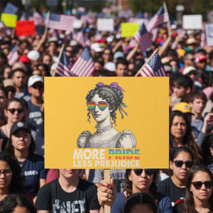 More Pride Less Prejudice Protest Sign LGBTQ Proud Ally Pride Month TS10 Horizontal 18" × 24" Yellow Print Your Wear