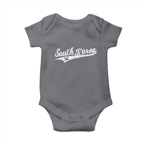 South Korea Baby Onesie Retro Script Sport Korean Flag TS10 Charcoal Print Your Wear