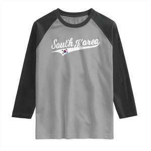 South Korea Raglan Shirt Retro Script Sport Korean Flag TS10 Sport Gray Black Print Your Wear
