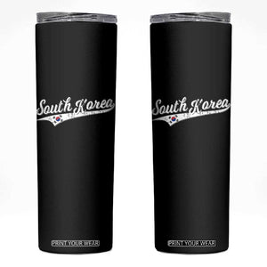 South Korea Skinny Tumbler Retro Script Sport Korean Flag TS10 Black Print Your Wear