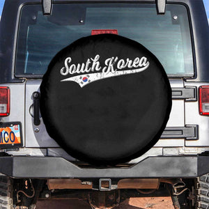 South Korea Spare Tire Cover Retro Script Sport Korean Flag TS10 No hole Black Print Your Wear