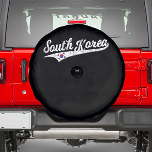 South Korea Spare Tire Cover Retro Script Sport Korean Flag TS10 Black Print Your Wear