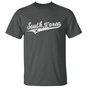 South Korea T Shirt Retro Script Sport Korean Flag TS10 Dark Heather Print Your Wear