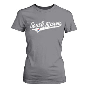 South Korea T Shirt For Women Retro Script Sport Korean Flag TS10 Charcoal Print Your Wear