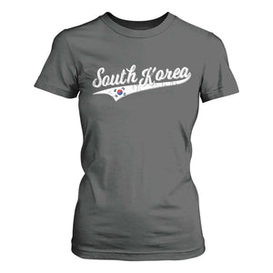 South Korea T Shirt For Women Retro Script Sport Korean Flag TS10 Dark Heather Print Your Wear