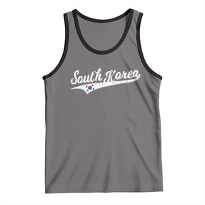 South Korea Tank Top Retro Script Sport Korean Flag TS10 Deep Heather Black Print Your Wear
