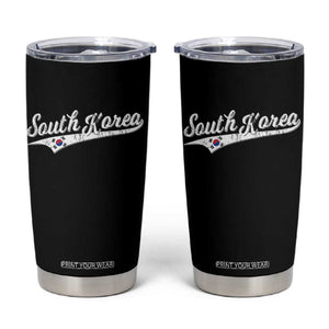 South Korea Tumbler Cup Retro Script Sport Korean Flag TS10 Black Print Your Wear