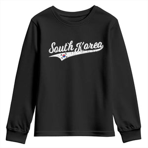 South Korea Youth Sweatshirt Retro Script Sport Korean Flag TS10 Black Print Your Wear
