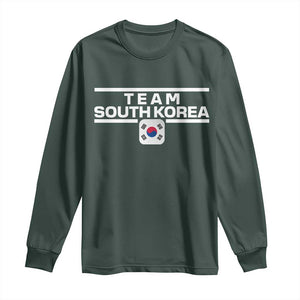 Team South Korea Korean Flag Long Sleeve Shirt TS10 Dark Forest Green Print Your Wear