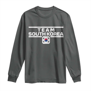 Team South Korea Korean Flag Long Sleeve Shirt TS10 Dark Heather Print Your Wear