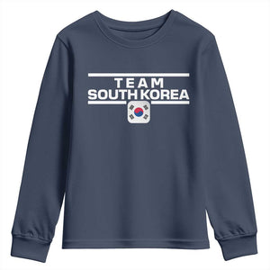 Team South Korea Korean Flag Youth Sweatshirt TS10 Navy Print Your Wear
