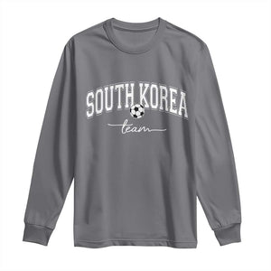 South Korea Soccer Team Long Sleeve Shirt Retro Korea National Football Fan TS10 Charcoal Print Your Wear