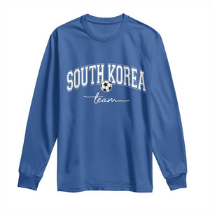 South Korea Soccer Team Long Sleeve Shirt Retro Korea National Football Fan TS10 Royal Blue Print Your Wear
