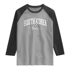 South Korea Soccer Team Raglan Shirt Retro Korea National Football Fan TS10 Sport Gray Black Print Your Wear