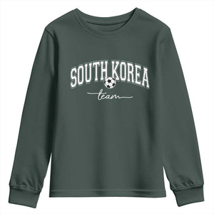South Korea Soccer Team Youth Sweatshirt Retro Korea National Football Fan TS10 Dark Forest Green Print Your Wear