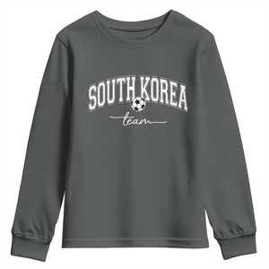 South Korea Soccer Team Youth Sweatshirt Retro Korea National Football Fan TS10 Dark Heather Print Your Wear