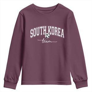 South Korea Soccer Team Youth Sweatshirt Retro Korea National Football Fan TS10 Maroon Print Your Wear