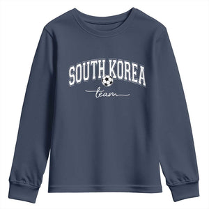 South Korea Soccer Team Youth Sweatshirt Retro Korea National Football Fan TS10 Navy Print Your Wear